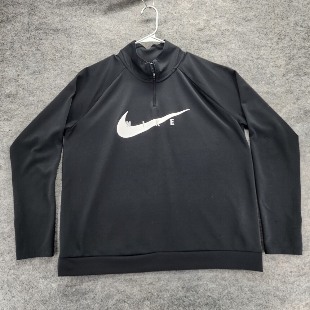 Nike Shirt Womens Extra Large Long Sleeve Black Running Activewear Thumbholes